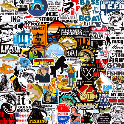 73 PCS Funny Fishing Stickers