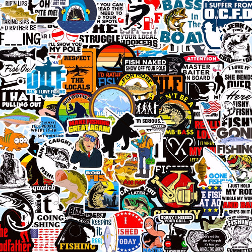 73 PCS Funny Fishing Stickers