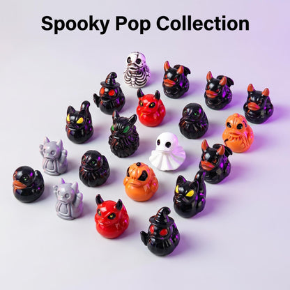 Spooky Ghost & Skull Resin Duck Figurines