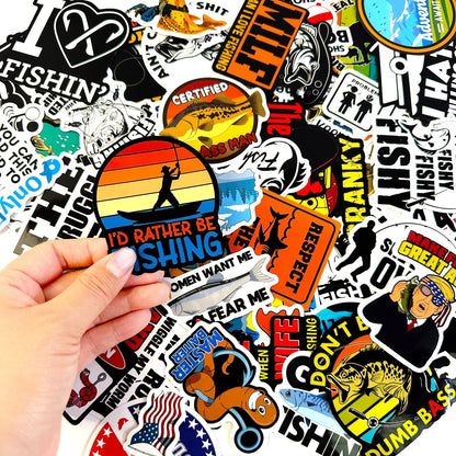 73 PCS Funny Fishing Stickers