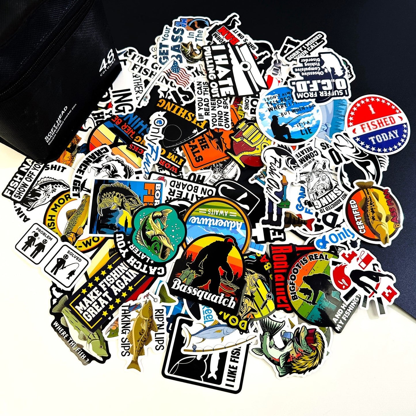 73 PCS Funny Fishing Stickers