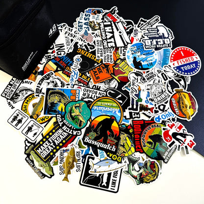 73 PCS Funny Fishing Stickers