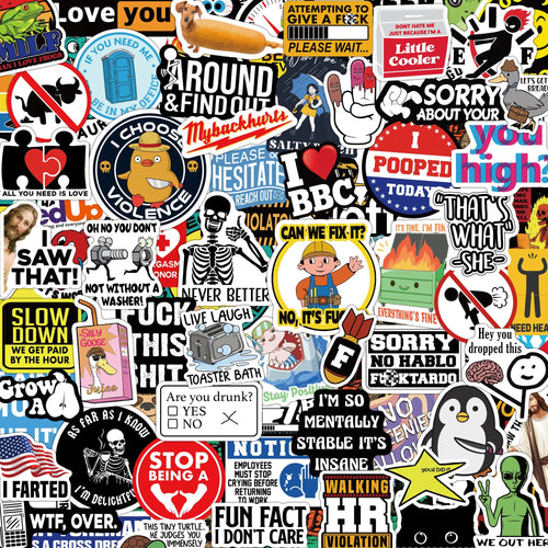 100-200 PCS Funny Stickers for Adults