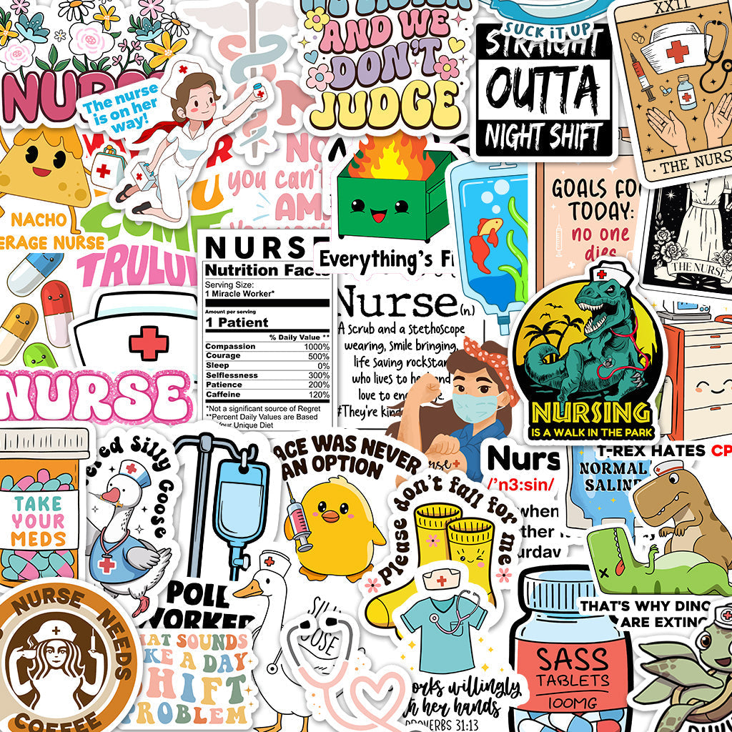 120 PCS Funny Nurse Stickers