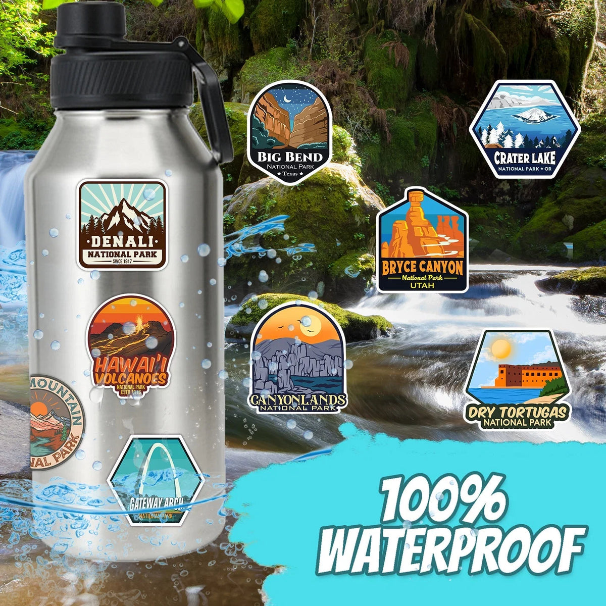 156 PCS National Parks Stickers – waterproof vinyl sticker details