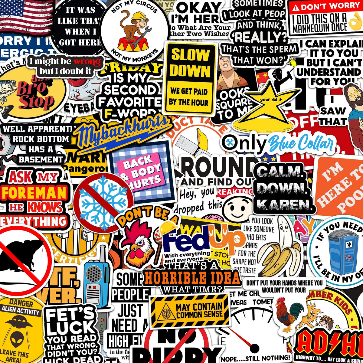 166 pcs Funny Hard Hat Stickers for Men, Adults