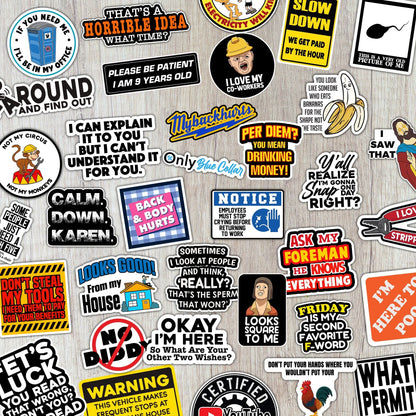 166 pcs Funny Hard Hat Stickers for Men, Adults – stickers on bottles and laptops