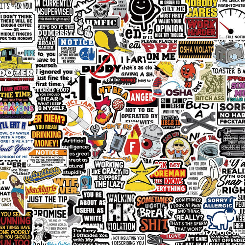 224 PCS Hard Hat Stickers for Adults