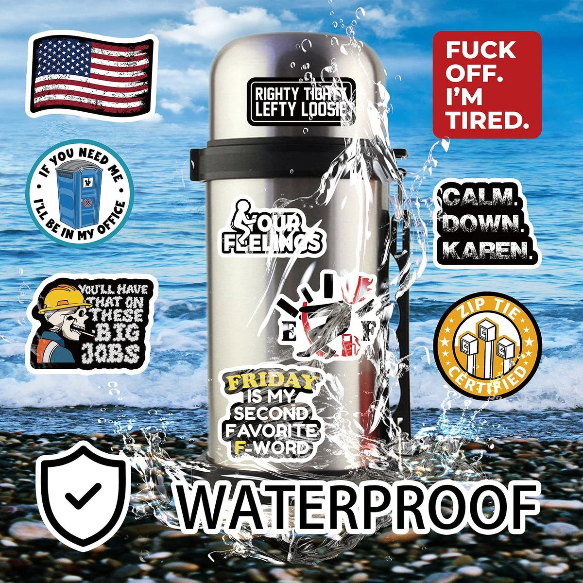 224 PCS Hard Hat Stickers for Adults – waterproof vinyl sticker details