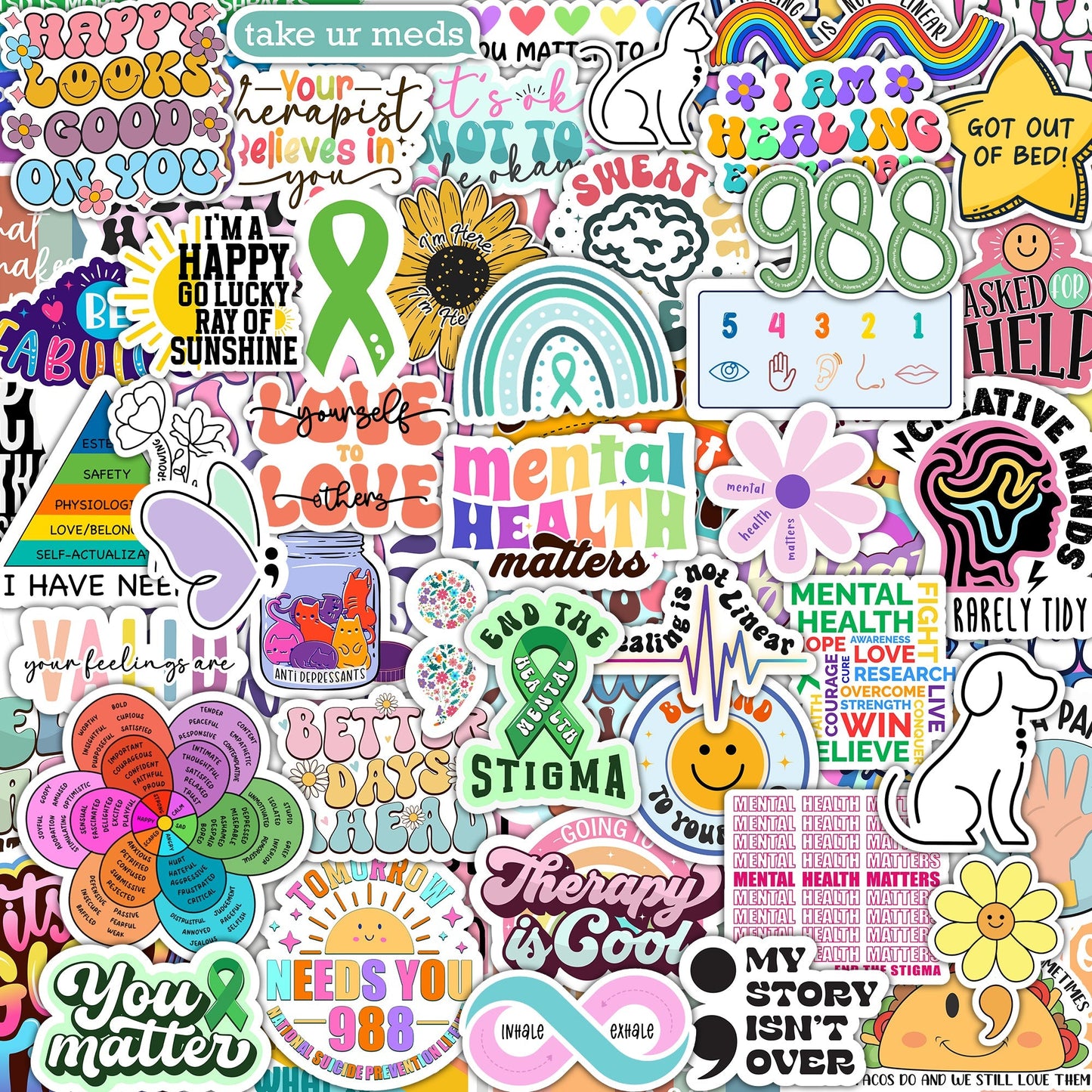 150 PCS Mental Health Matters Stickers
