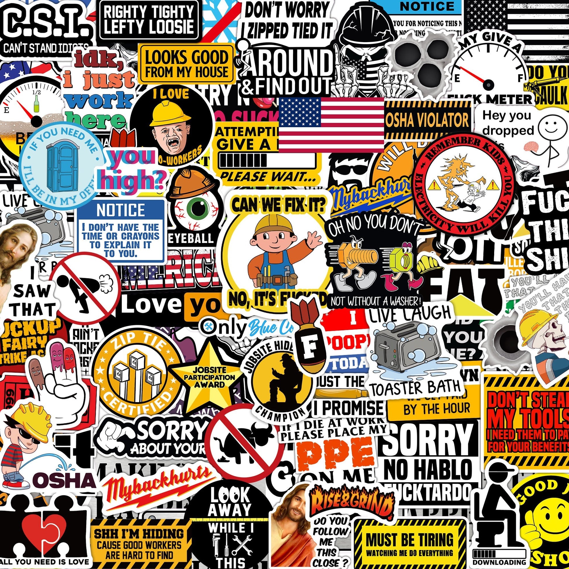 300 PCS Hard Hat Stickers