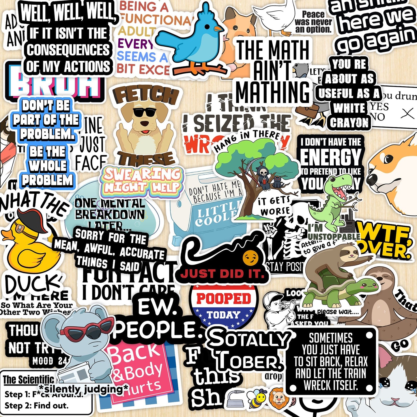 130 PCS Funny Anti-Social Stickers