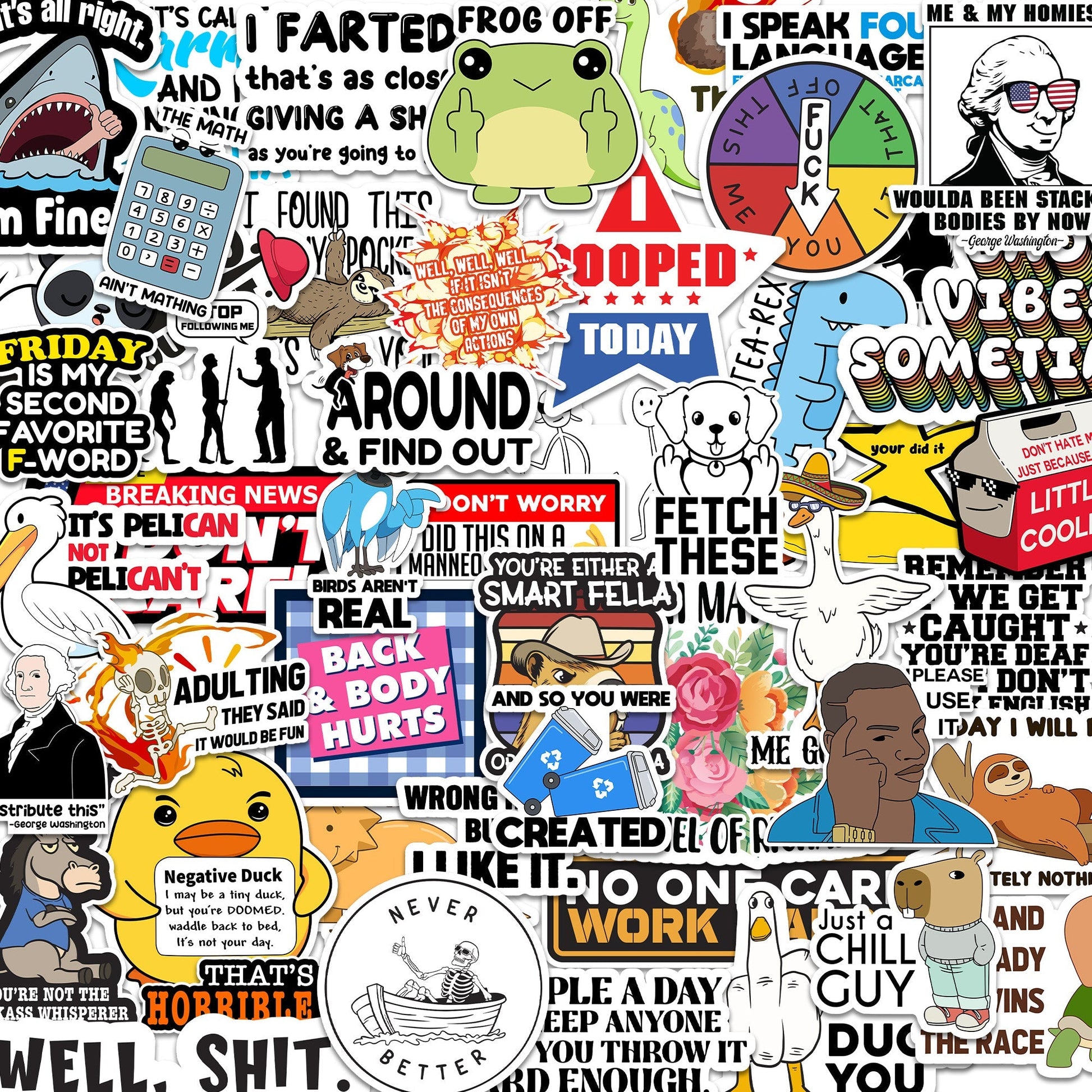 100 PCS Sarcastic Stickers for Adults