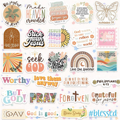 Puraesla Faith That Sticks – 300 Holographic Bible Verse Stickers
