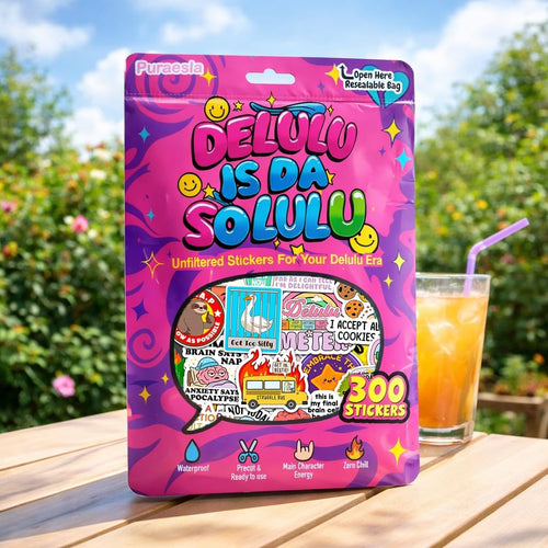 Delulu Is Da Solulu – Holographic Sarcastic Sticker Collection (300pcs)