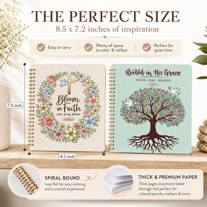 Puraesla Bible Verse Coloring Books for Adults & Kids – 2-Pack