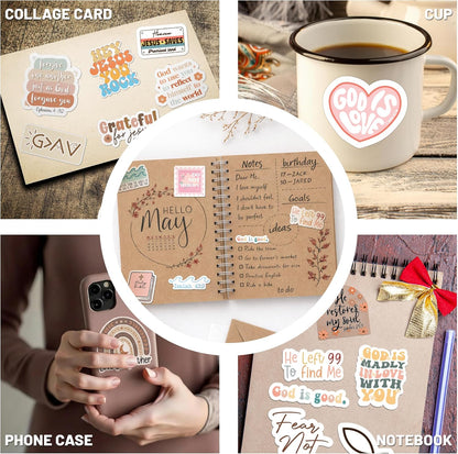 Puraesla Faith That Sticks – 300 Holographic Bible Verse Stickers