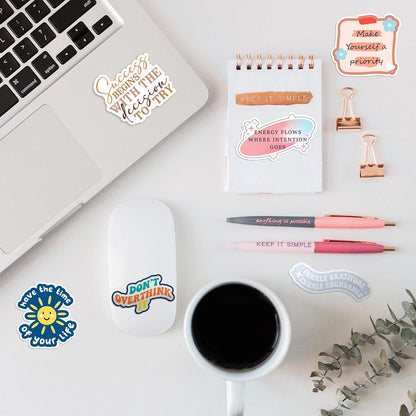 300Pcs Holographic Motivational Stickers Positive