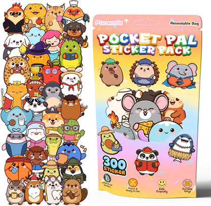 Puraesla Pocket Pals – 308-Piece Animal Sticker Pack