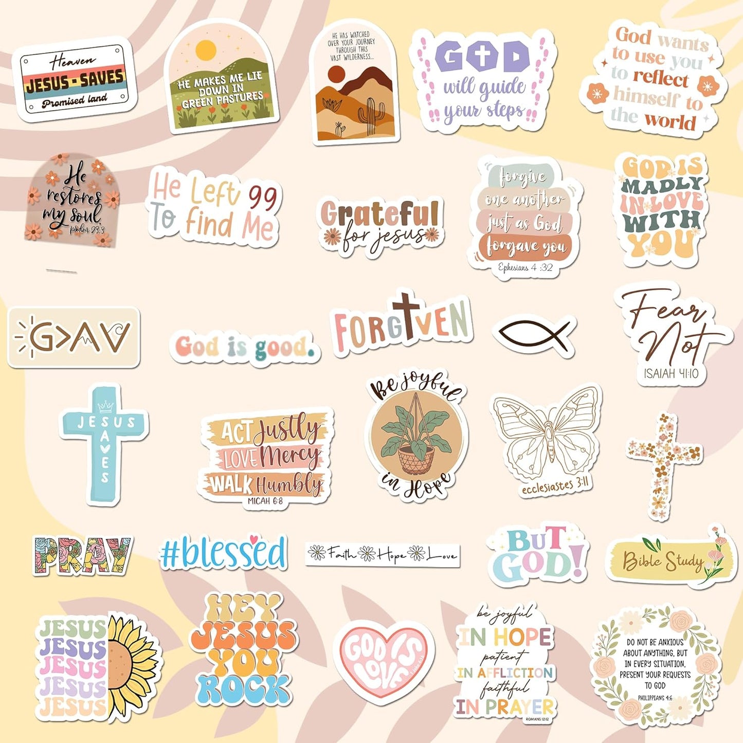 Puraesla Faith That Sticks – 300 Holographic Bible Verse Stickers