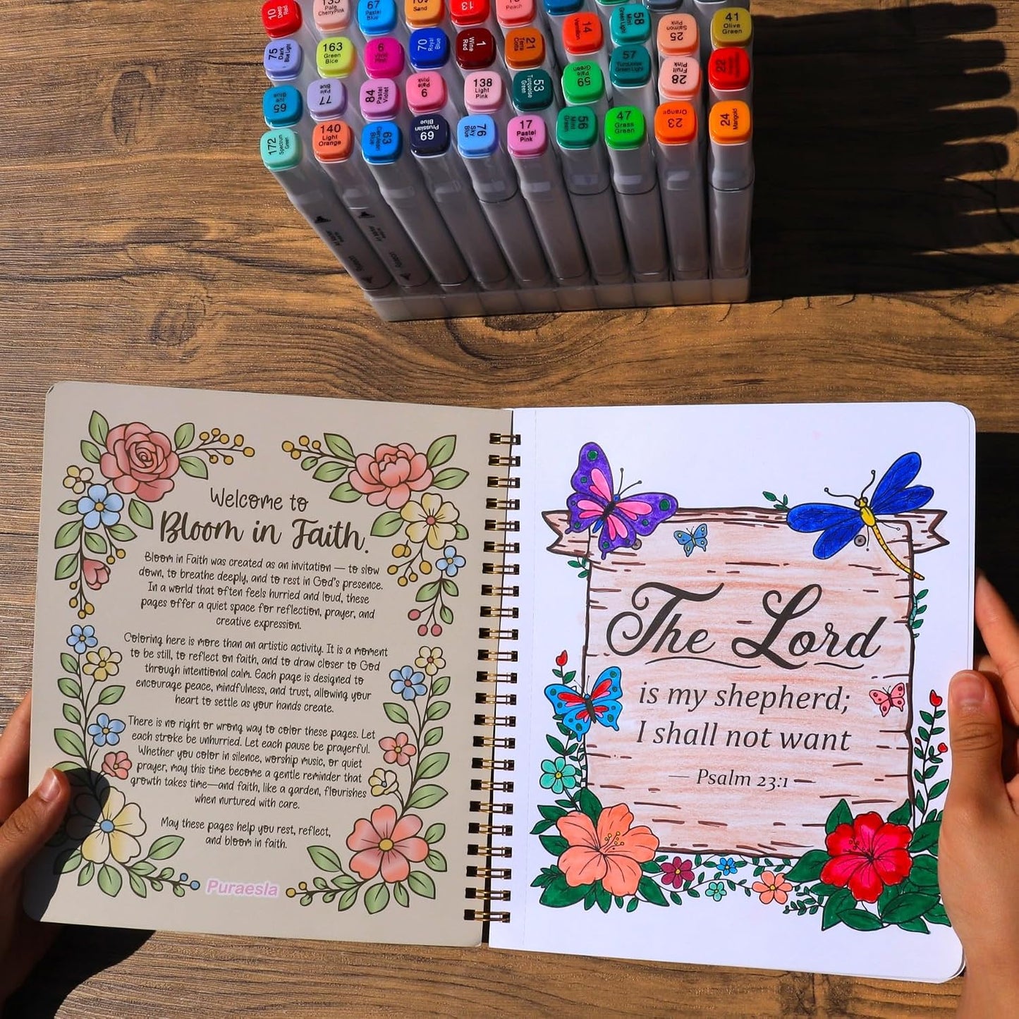 Puraesla Bible Verse Coloring Books for Adults & Kids – 2-Pack