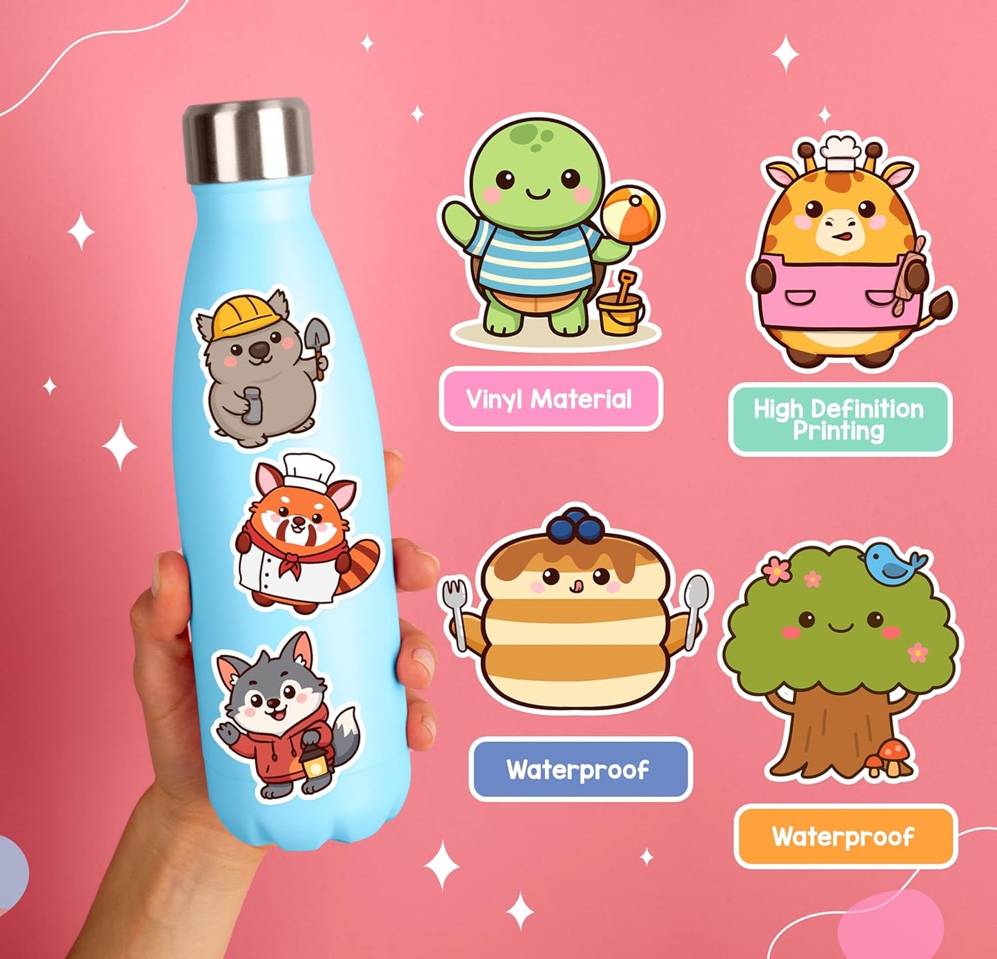 Puraesla Pocket Pals – 156-Piece Animal Sticker Pack