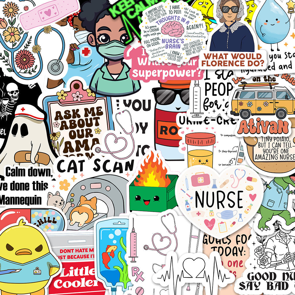 120 PCS Funny Nurse Stickers