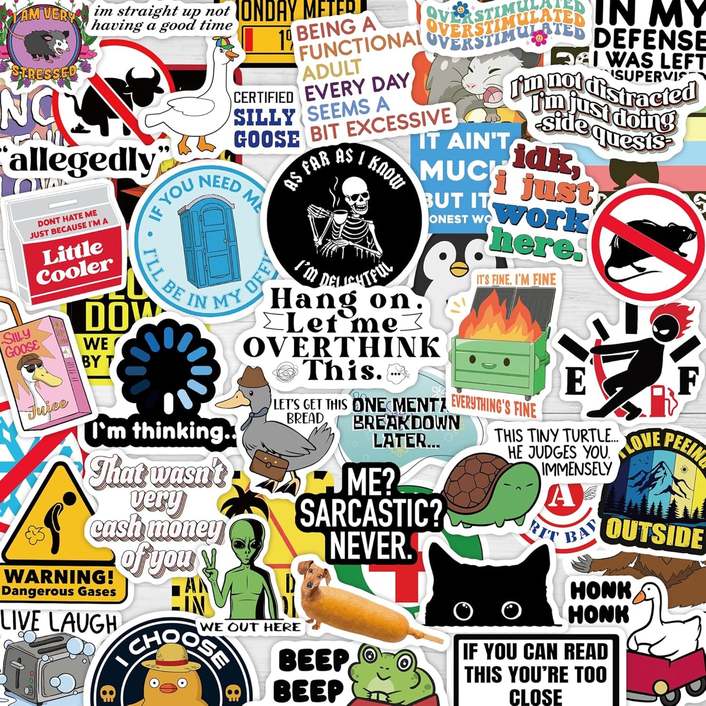 200-Piece Waterproof Adult Humor Sticker Pack