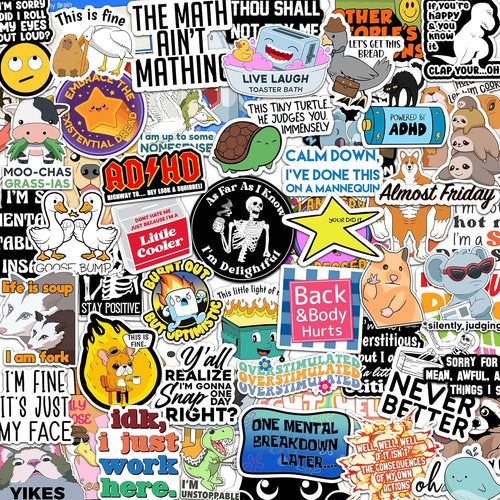 73 Pcs Funny Stickers for Adults Dirty Humor, Waterproof