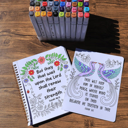 Puraesla Bible Verse Coloring Books for Adults & Kids – 2-Pack