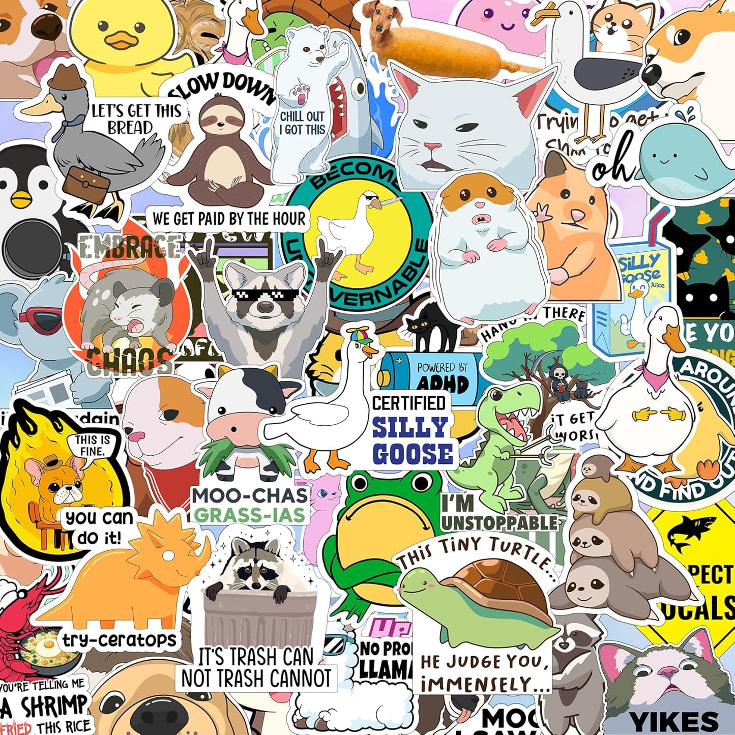 120pcs Funny Animal Stickers for Adults (Dirty)