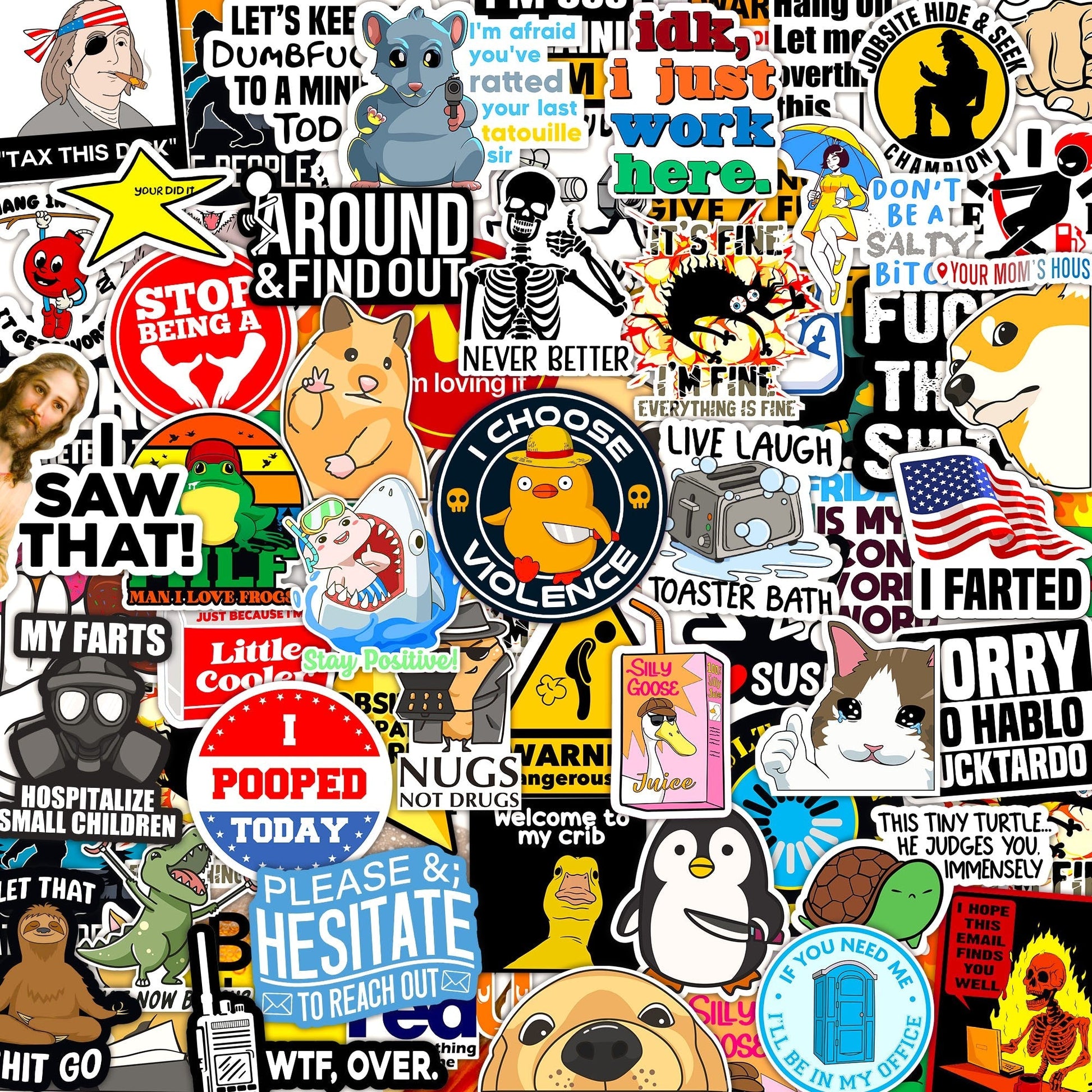 100-200 PCS Funny Stickers for Adults