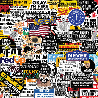 130 PCS Blue Collar Funny Stickers