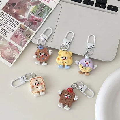 Cartoon Cute Resin Blind Bag Keychain 3D Stereo Metal Clasp Bag Charm Mystery Bag
