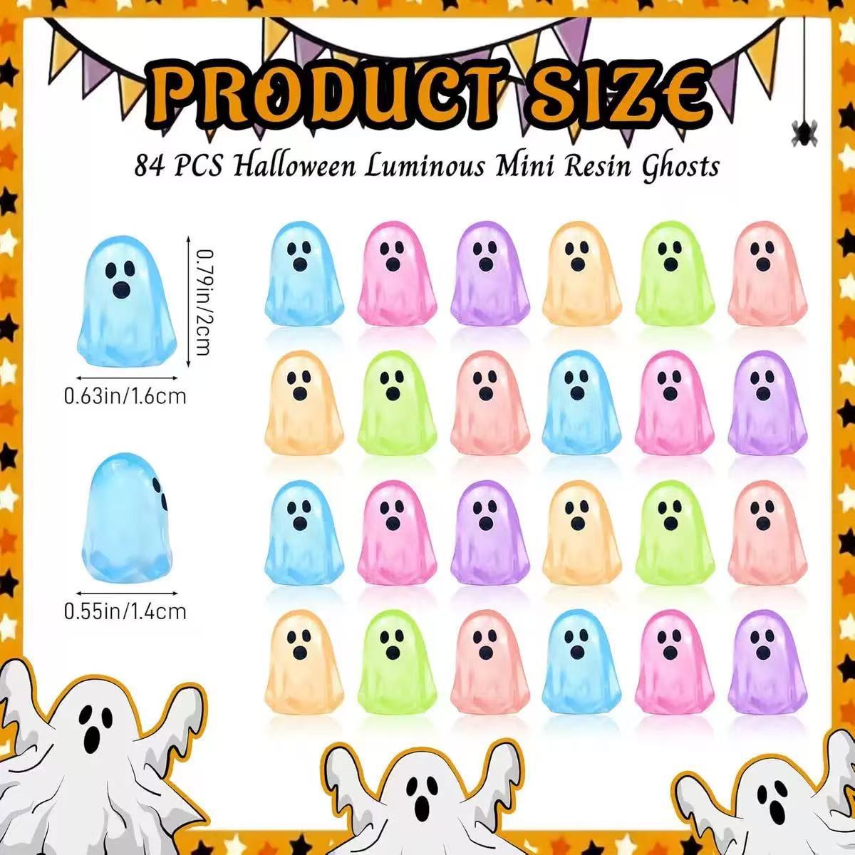 Halloween Glow-in-the-Dark Mini Resin Ghost Figurines