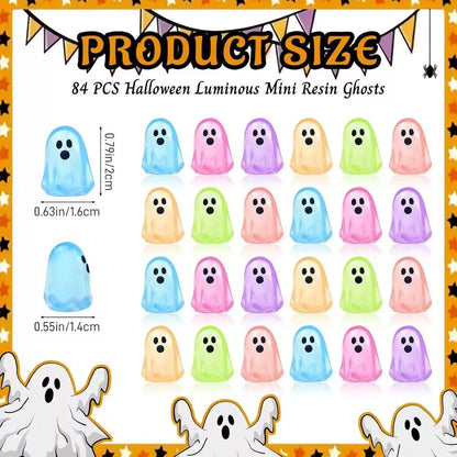 Halloween Glow-in-the-Dark Mini Resin Ghost Figurines
