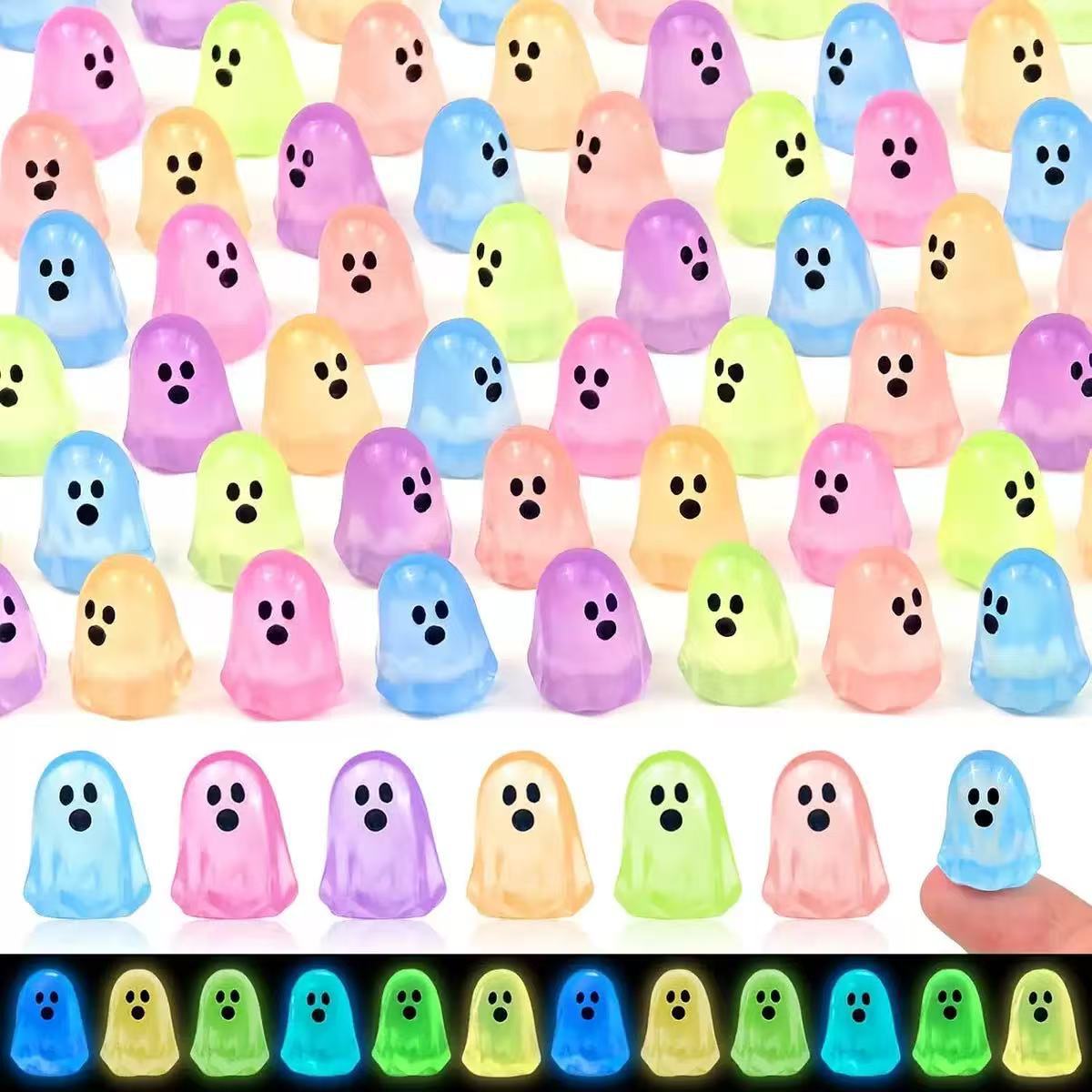Halloween Glow-in-the-Dark Mini Resin Ghost Figurines