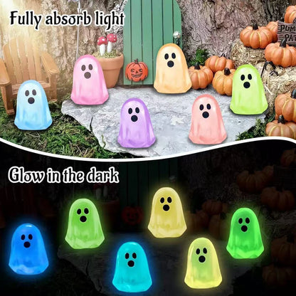 Halloween Glow-in-the-Dark Mini Resin Ghost Figurines