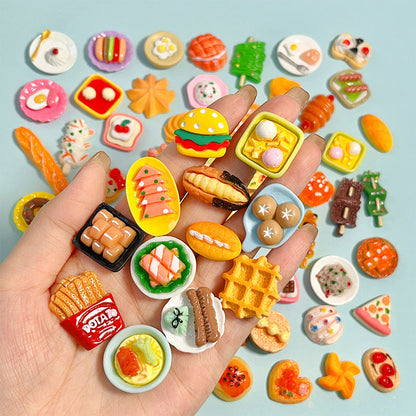 Assorted Mini Fake Food Flatbacks – 3D Resin Cabs for Slime & Phone Cases