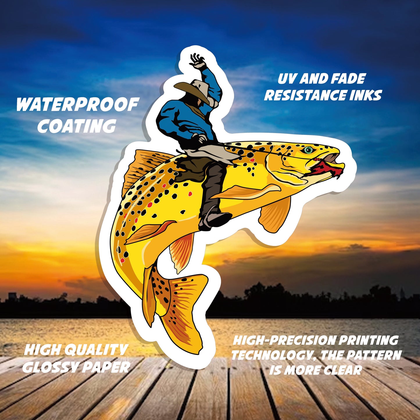 73 PCS Funny Fishing Stickers