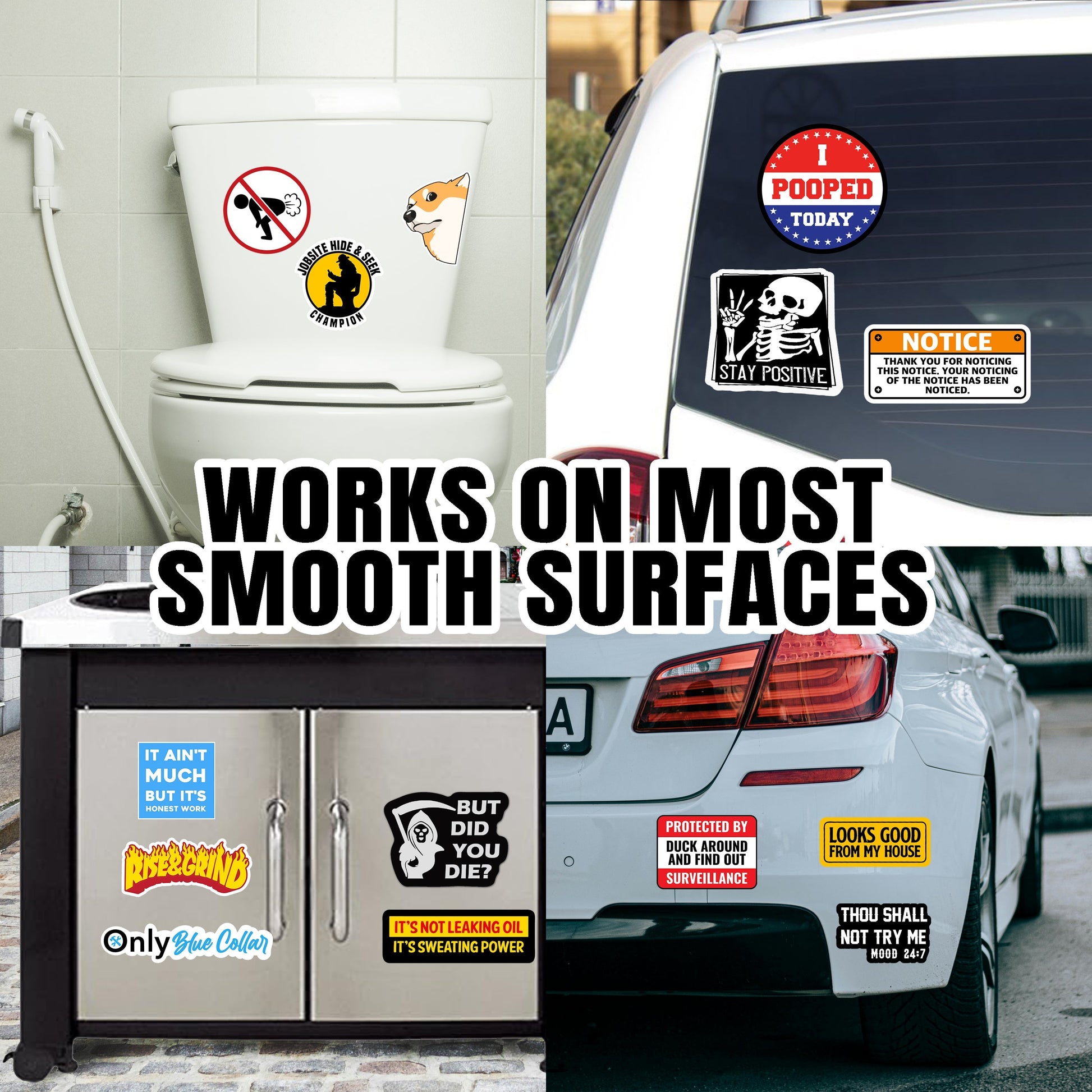 130 PCS Blue Collar Funny Stickers