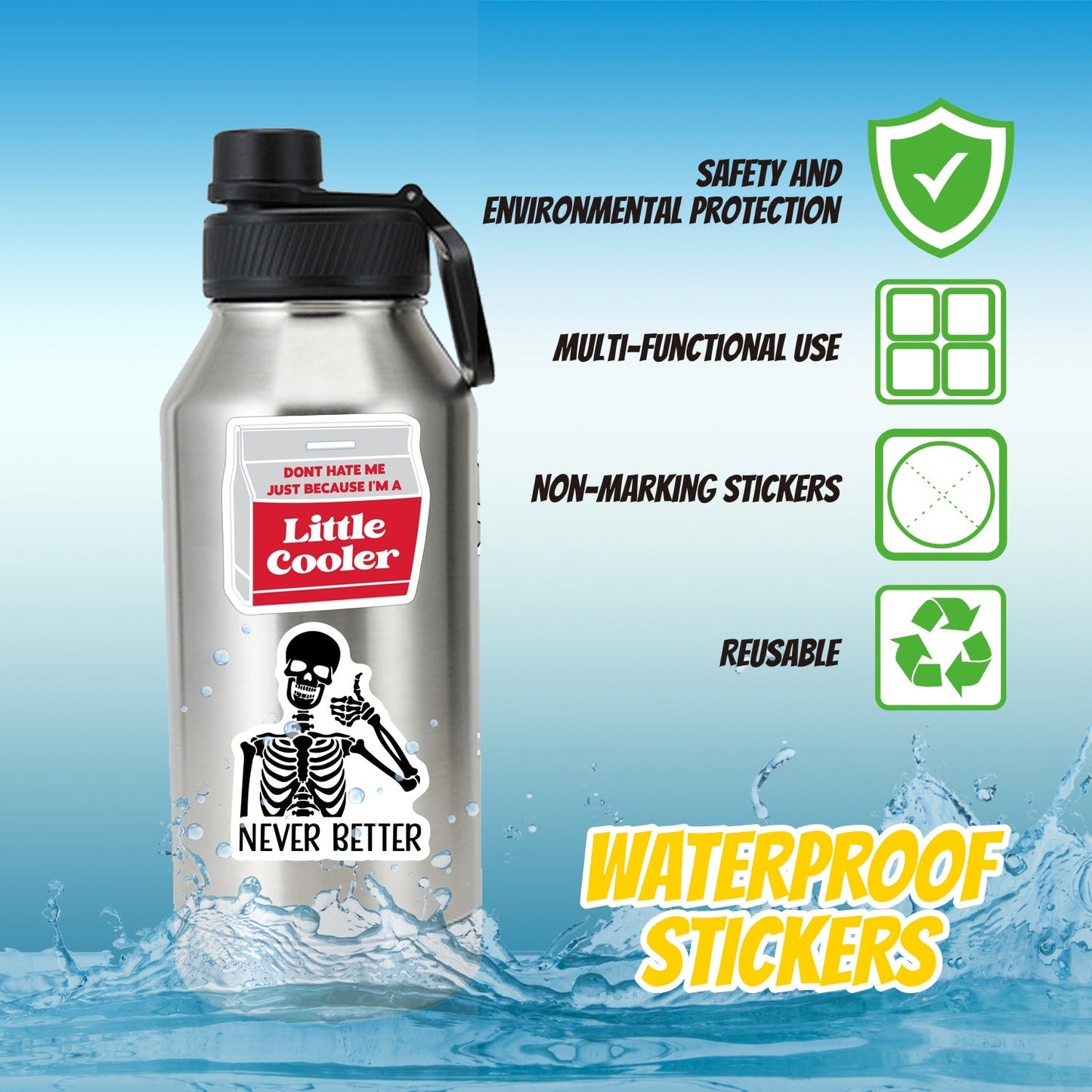 130 Pcs Funny Saying Stickers Quote Water Bottles Stickers