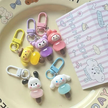 Cartoon Cute Resin Blind Bag Keychain 3D Stereo Metal Clasp Bag Charm Mystery Bag – size and scale