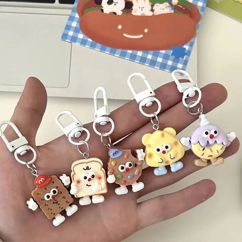 Cartoon Cute Resin Blind Bag Keychain 3D Stereo Metal Clasp Bag Charm Mystery Bag – color and finish