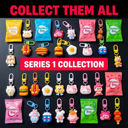 Cartoon Cute Resin Blind Bag Keychain 3D Stereo Metal Clasp Bag Charm Mystery Bag – close-up product details 12