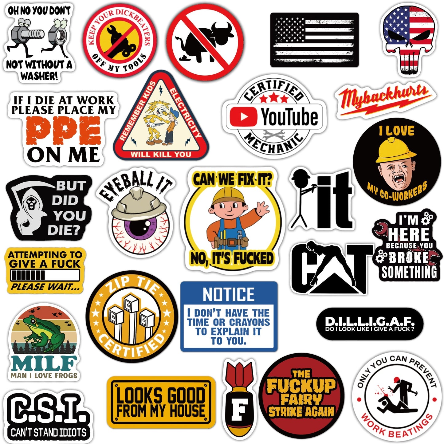123 PCS Hard Hat Stickers