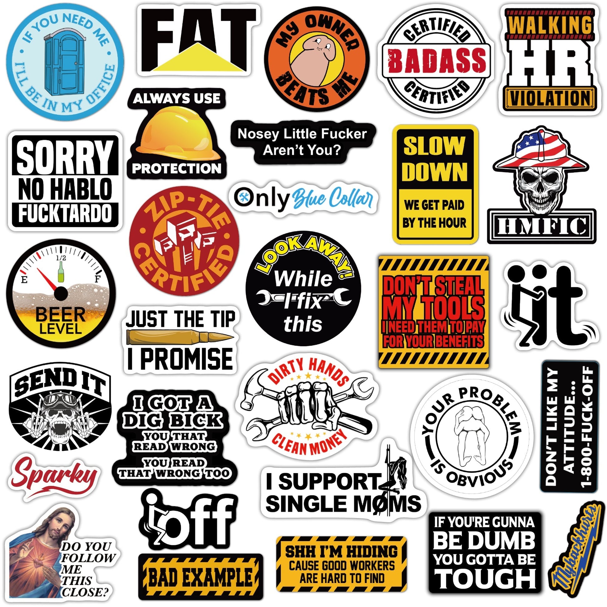 123 PCS Hard Hat Stickers