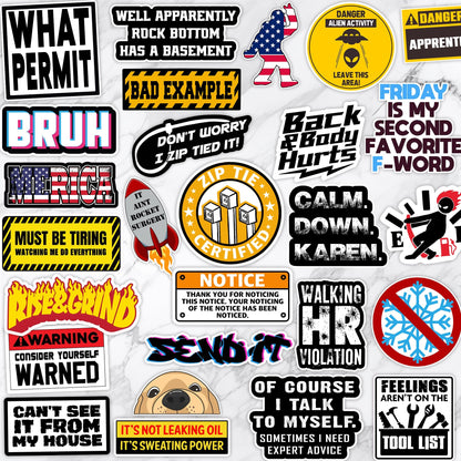 130 PCS Blue Collar Funny Stickers