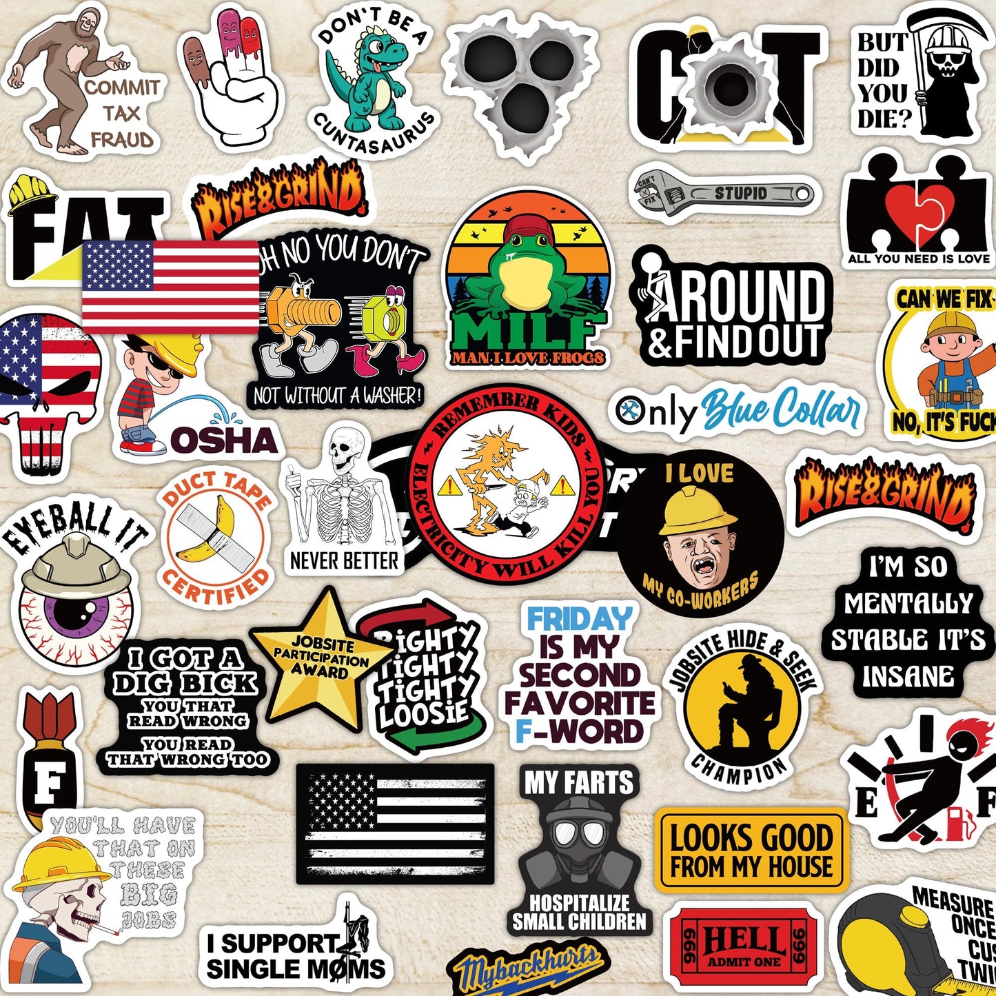300 PCS Hard Hat Stickers