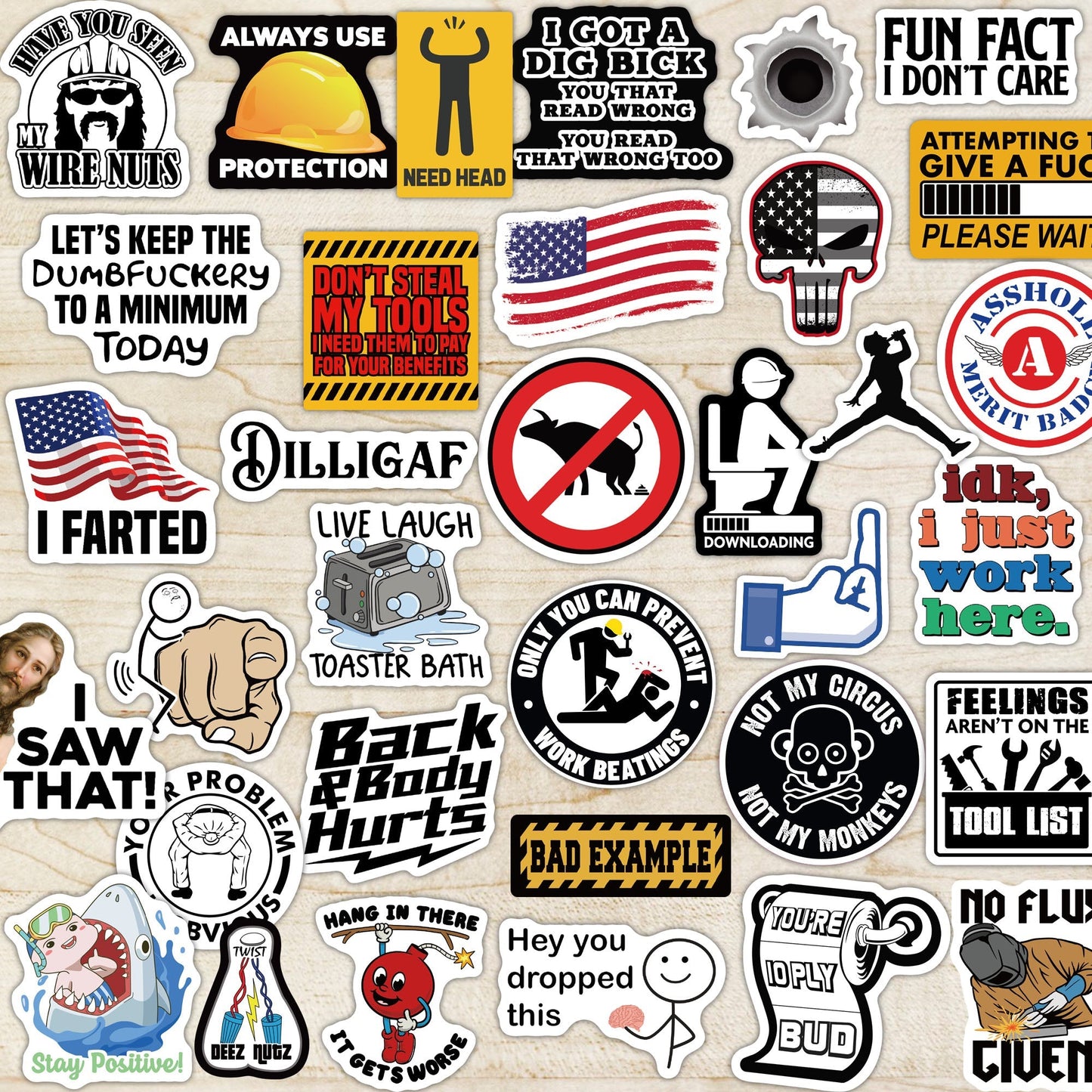 300 PCS Hard Hat Stickers